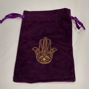 Drawstring Fabric Bag: Purple Hand of Fatima